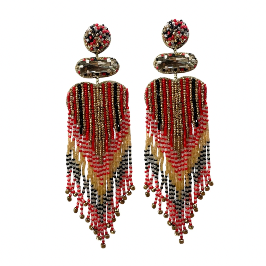 Red rain earrings